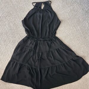 Elegant Black Halter Dress